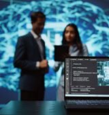 Close up of notebook used by employees developing AI systems in tech startup on-premise vs cloud server comparison Dubai businesses 2026