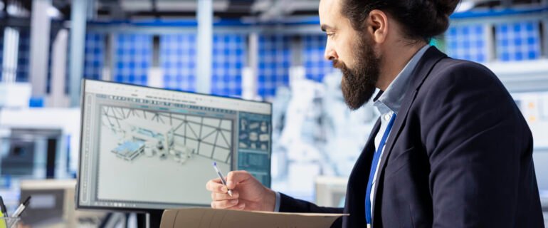 Supervisor inspecting solar plant machinery, looking over documentation files : IT infrastructure setup cost Dubai office 2026 price guide