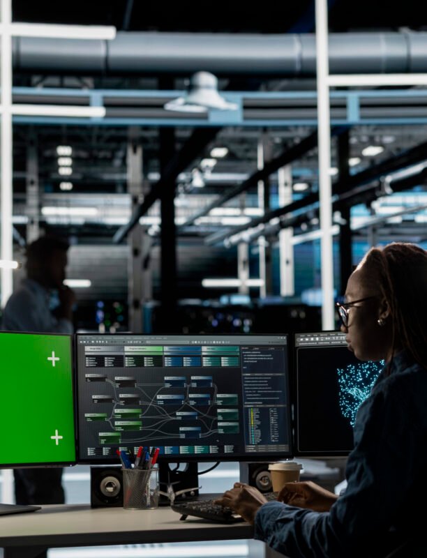 Server hub expert using AI programming language on chroma key computer firewall installation Dubai business office 2026 guide