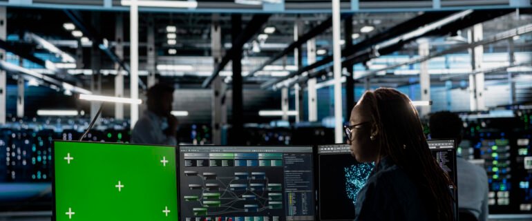 Server hub expert using AI programming language on chroma key computer firewall installation Dubai business office 2026 guide